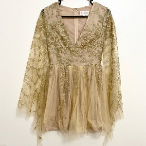 Gold Embroidered Homecoming/Prom dress